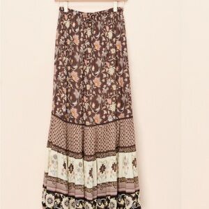 Spell Floral Print Skirt in Earthy Tones